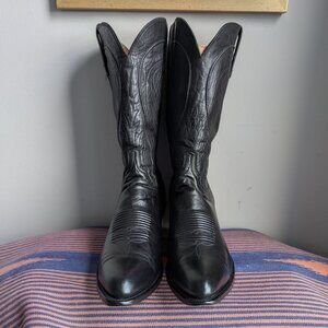 Lucchese "Bart" Black Leather Cowboy Boots US 11.5 D